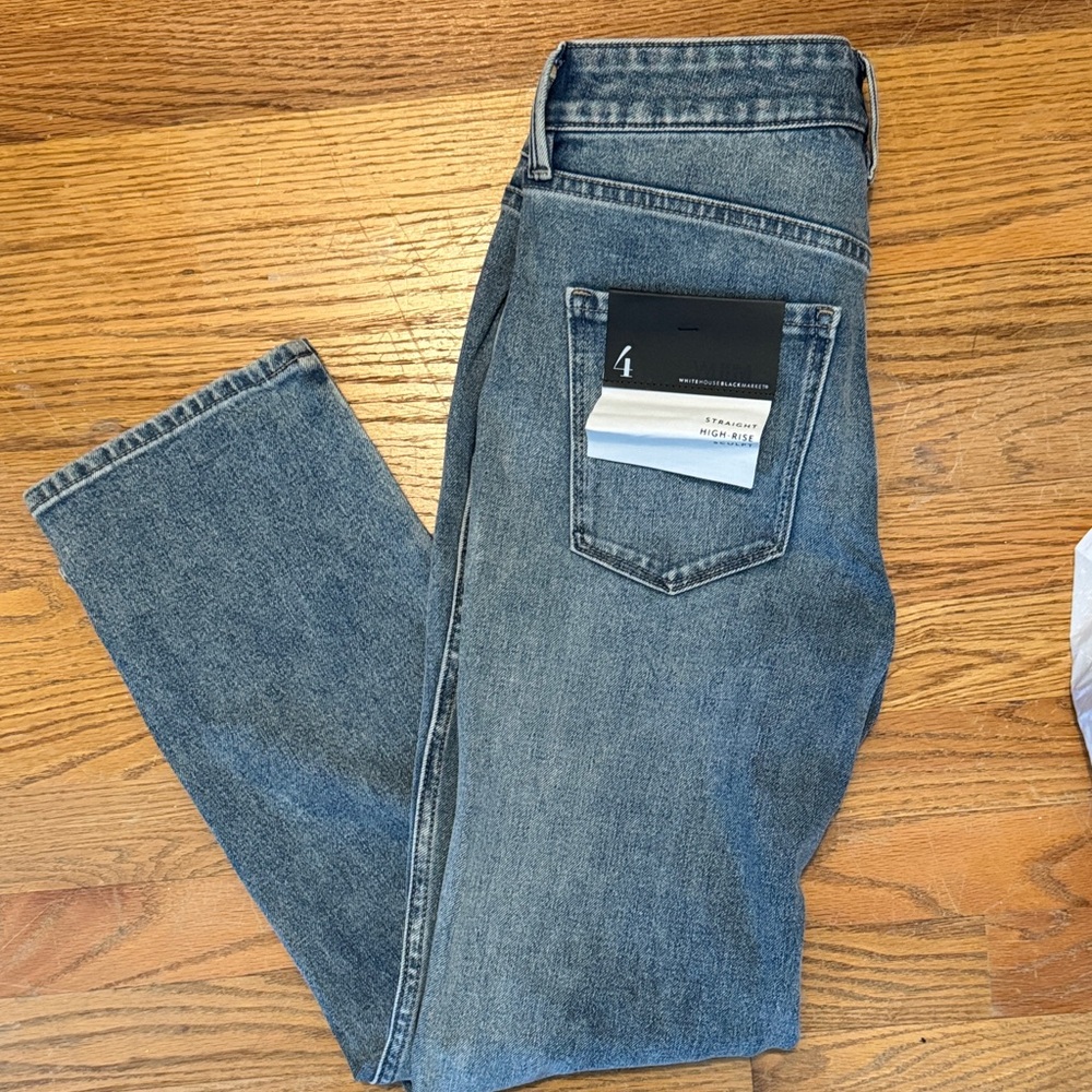 White House Black Market Women's Gray Straight Leg Jeans